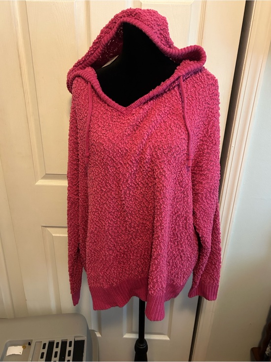Maurices Sweaters - NWT Maurices Popcorn-Knit Hoodie Sweater in Hot Pink